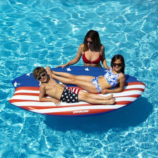 73" Americana Surfboard Shaped Inflatable Swimming Pool Lounge Float